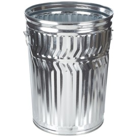 Witt Industries WCD32C Galvanized Steel 32-Gallon Light Duty Trash Can, Round, 21-1/4" Diameter x 26-1/4" Height