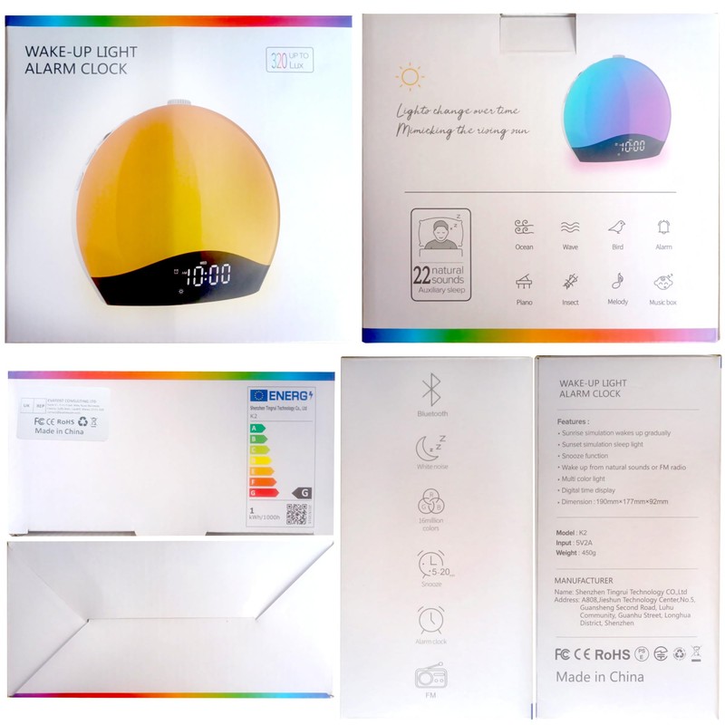 Togaga Newest Sunrise Alarm Clock, Wake Up Light Night Light,