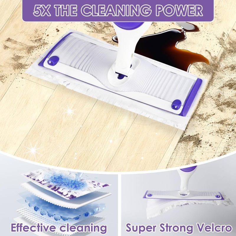 AserMocs Cleaning Cloths 30-Pack Disposable Power Mop Pads Refills Compatible