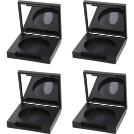 Estuche Negro para Maquillaje Espejo, 4 Piezas, Plástico Ligero y Fácil de Llevar, Adecuado para Viaje y Uso Diario, Contenedor Vacío para Sombras y Rubor