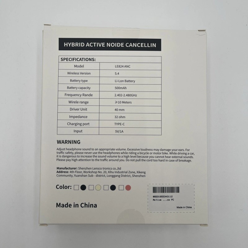 IKT NEW IKT LE824 ANC Active Noise Canceling Headphones Over