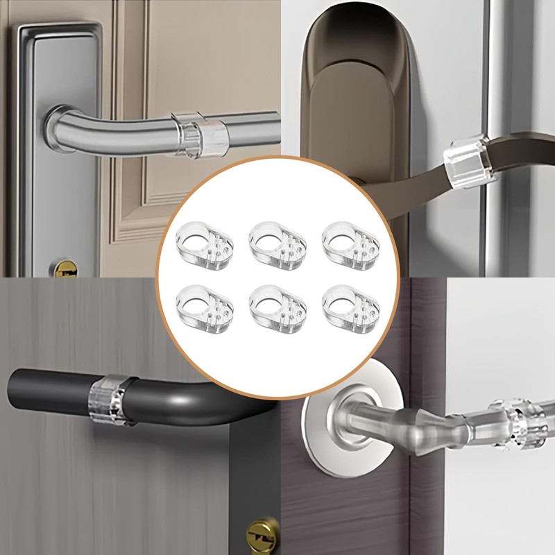 Nzexlyva 6PCS Door Handle Protectors, Flexible Transparent Wall Protection Door