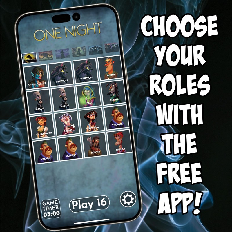 Bezier Games One Night Ultimate Werewolf Board Game, Black (BEZONUW)