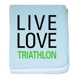 CafePress Live Love Triathlon Baby Blanket, Super Soft Newborn Swaddle
