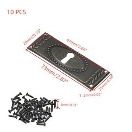 T Tulead Keyhole Cover Lock Escutcheon Plate Iron Rectangular Keyholes Cover for Drawers, Doors, Tables, Closets, 10 Pcs, Bronze, with Screws