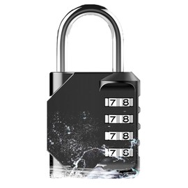 PEIYUI SU7 Pro Max 4 Digit Combination Lock Outdoor Waterproof Padlock, Waterproof and Heavy Duty Combination Padlock Outdoor for Gym Locker, Sports Locker, Helmet, Gate, Fence, Luggage, Bike