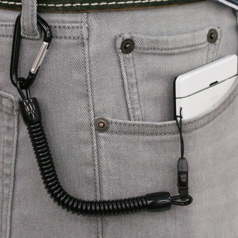 F.S.C. 極太バンジー ストラップ カラビナ 直径10mmコイル ブラック