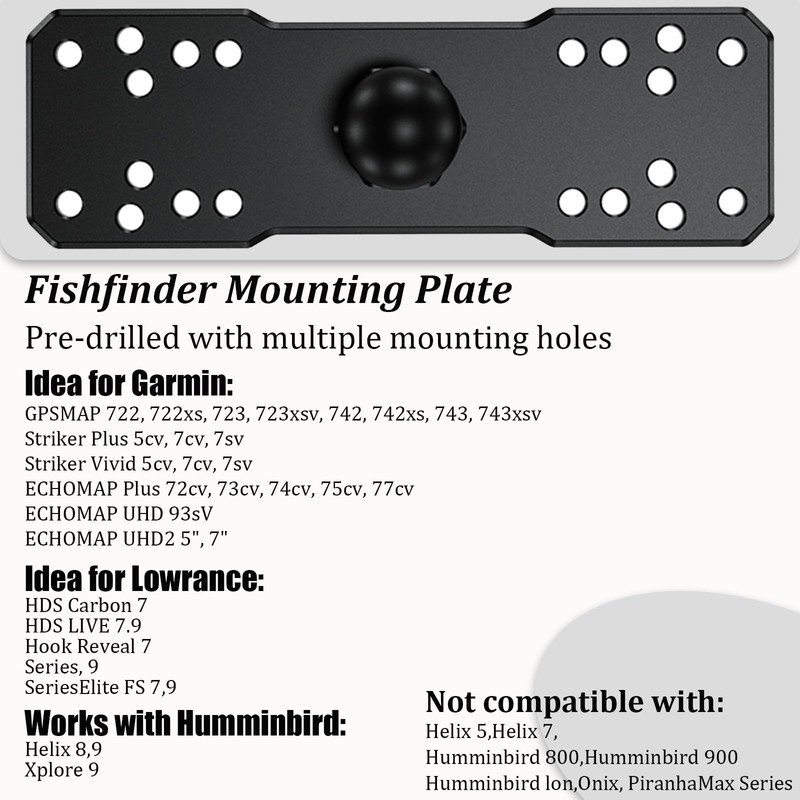LOKTENWO Aluminum Alloy Fish Finder Mount, Marine Electronic Mount