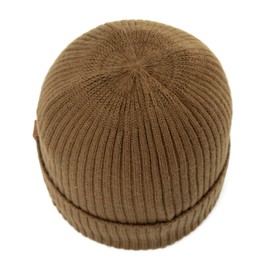 TOP-EX Winter Hats for Men Women 100 Merino Wool Beanie Hat for Running Golf Walking Fishing Cycling Warm Fleece Lined Cold Weather Hat Camel M/L