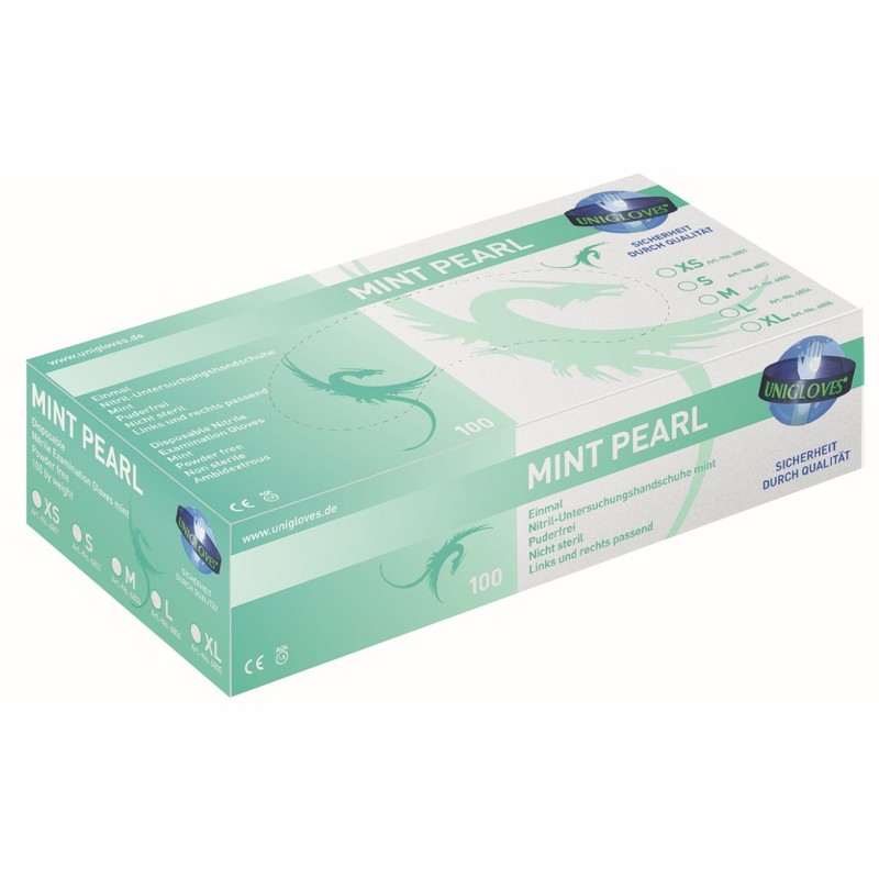 Unigloves Pearl Color Line Disposable Gloves, Nitrile, Assorted Colours Pink