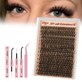 Cluster-Lashes Kit 40D EyeLashes-Individual Kit Mix 10-18mm, Natural Lash Cluster Kit D Curl, DIY Lash Extension Kit with Lash Bond and Seal and Lash Applicator (40D Mix10-18)