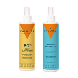 Valquer 2 x Body Sun Cream SPF 50+ Sun Protection for Hair All-Round Sun Protection Moisturising and Nourishing 300ml