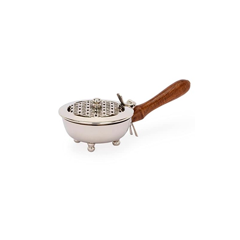 NKlaus Incense Pan Flower of Life Brass Silver Operating Mode