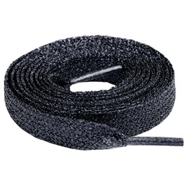 Shoeslulu 54" Premium Flat Colorful Fashion Sneakers Shoelaces ([Flat] 54 in. (140 cm), Sparkling Black [Glitter])