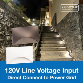 GUARANTLED Outdoor Step Lights 6 Pack Arch, 120V 5CCT Selectable Stair Lights Indoor, Waterproof LED Deck Lights Hardwired Dimmable, Brown Finish Aluminum Outdoor Lighting, ETL Wet Rated