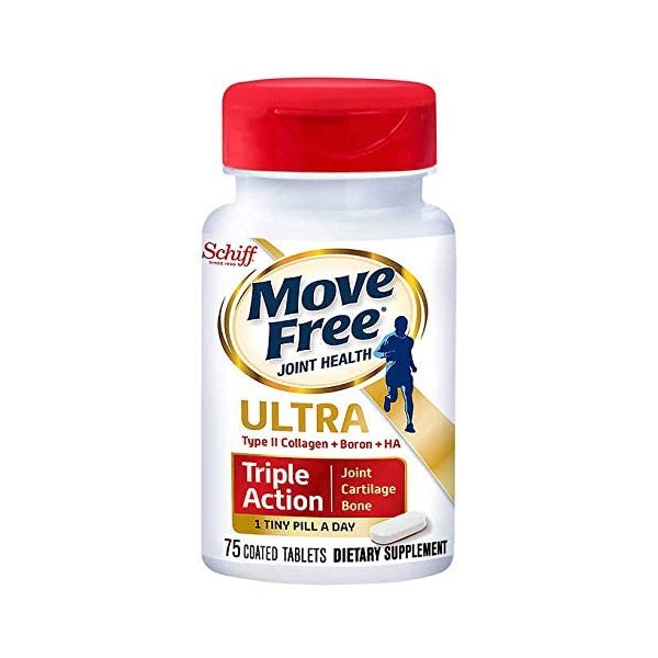 Move Free Type II Collagen, Boron & HA Ultra Triple Action Tablets, Move Free (75 Count in A Bottle) 1 ea (Pack of 3)