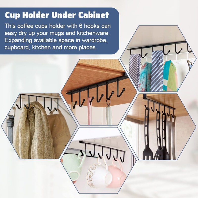 YAANBUNB Vertical Door Hook, Pack of 2 Cup Holders, Cups,