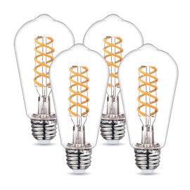 MEILUX 4 Pack ST19(ST58) Vintage Edison LED Light Bulbs, Dimmable 6W Decorative Antique Bulb Equivalent 60W, Warm White 2700K, 600LM, E26 Base Bulb for Home Bathroom
