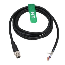 HangTon M12 A Coded 8 pin Male to Actuator Sensor Signal Cable to Open Leads for Industrial Controls Automation, Device Network DeviceNet, CANopen, IO Link, Profibus 1m