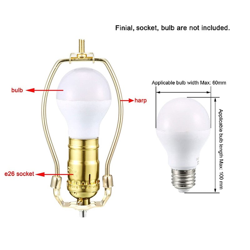 Sourcing Map Heavy Duty Harp Holder 6 Inch Brass Table