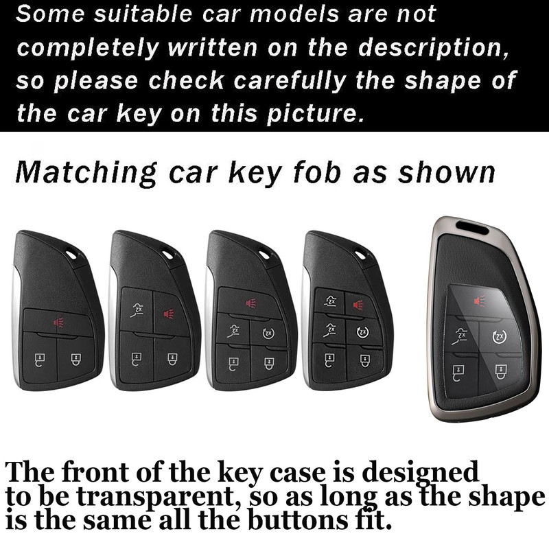 Ontto Metal & Leather Key Case Fit for Chevy Silverado