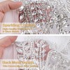Aphlos White Rhinestone Beaded Applique for Dresses, 31.3"x15.3" Handcrafted Crystal