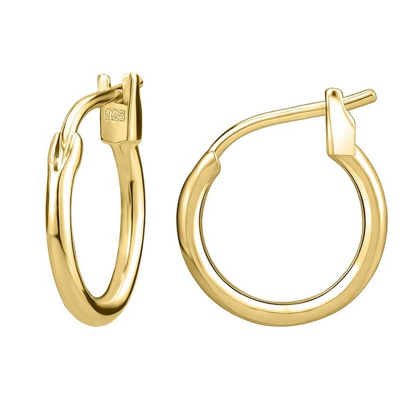 AoedeJ 925 Sterling Silver Hoop Earrings, High Polished Round Tiny
