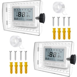 PILISPARK 2PC Thermostat Lock Box,Thermostat Cover with Lock,PC Wall Thermostat Lockbox,Fits Thermostats 4.8" H x 6" W or Smaller,Mainly for Home Thermostat