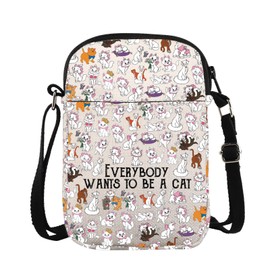 Marie Aristocats Crossbody Bag Marie Fan Gift Cats Kitten Friends Gift Aristocats Canvas Shoulder Bag (Everybody Wants CB)
