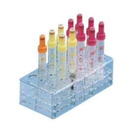 Globe Scientific 456335Y Polycarbonate Stackable and Connecting Micro Tube Racks for 1.5mL and 2.0mL Micro centrifuge Tubes, 24-Place, Yellow