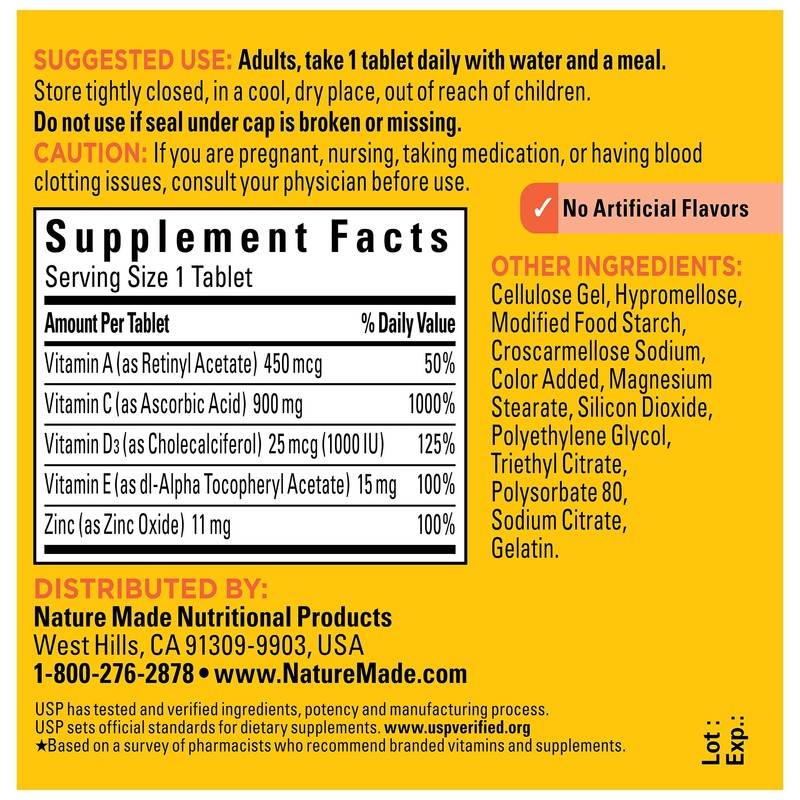 Nature Made Super C with Vitamin D3 and Zinc, Dietary
