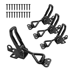 4 Pack Adjustable Black Toggle Clamp (4001) Heavy Duty 220 lbs Capacity Toggle Latch & Quick Release Metal Pull Latches, Easy to Install for Lid Box Case Door Smoker room(come with 20pcs 0.6" Screws)