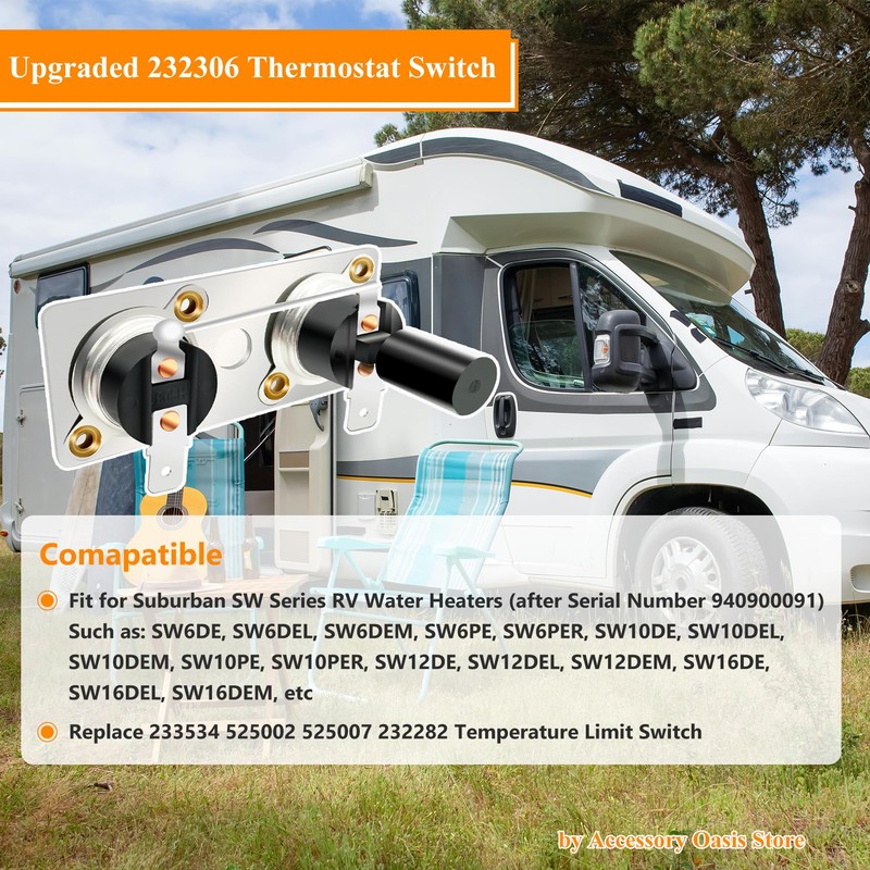 Upgraded 232306 Thermostat Switch for Suburban SW Series RV Water