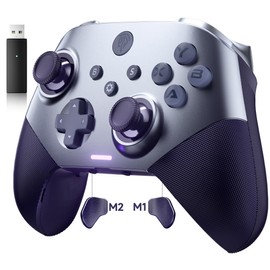 EasySMX X10 PC Controller with Hall Triggers and Joysticks, Bluetooth Wireless Controller with Mechanical Buttons, No Drift & Dead Zones, Compatible with PC/Switch/Steam Dark Purple