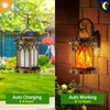 KOOPER 4 Pack Solar Lanterns Outdoor Waterproof, Upgraded Flickering Flame