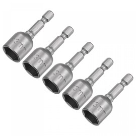 sourcing map Quick-Change Nut Driver Bit, 1/4" Hex Shank 13mm Magnetic Nut Setter Drill Bits, 1.89" Length, Metric 5 Pcs