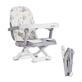 Dream On Me Munch N Go Booster Seat for Babies 6–36 Months, 3-in-1 Feeding, Floor & Table Seat, Adjustable 4 Heights, Lightweight Portable Design, 3-Point Safety Harness, Easy to Fold & Carry- Grey