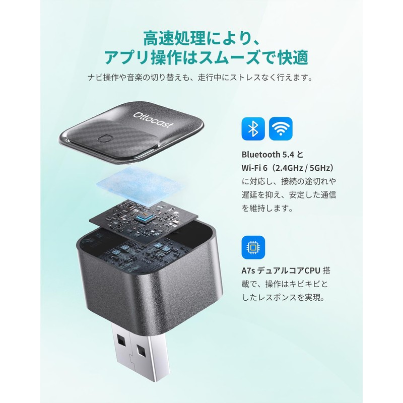 OTTOCAST Mini Core 2026 Ottocast Wireless CarPlay/Android Auto Adapter, Mini,