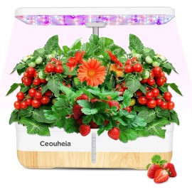 Ceouheia Hydroponics Growing System 12Pods, Indoor Herb Garden with LED Grow Light