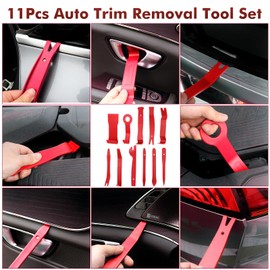 GLK 248pcs Auto Trim Removal Tool Set, Pry Tool, Radio Removal Tool, Door Panel Removal Tool Kit, Fasteners Remover, with Car Clips, red