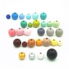 Pack of 100 Natural Round Colourful Wooden Beads Set, Natural