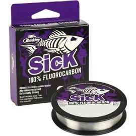 Berkley Sick Fluorocarbon Leader Material - Clear Fluoro Carbon Fishing Line, Fast Sinking and Invisible Predator Fishing Leader 50m Colourless