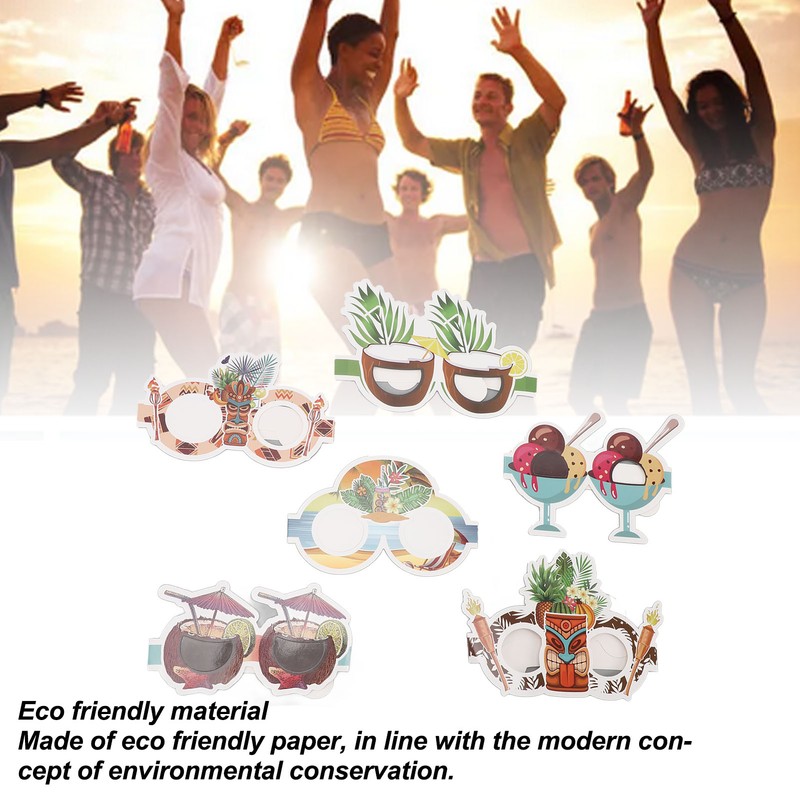 18pcs Paper Eyeglasses 6 Styles Funny Hawaiian Paper Sunglasses for
