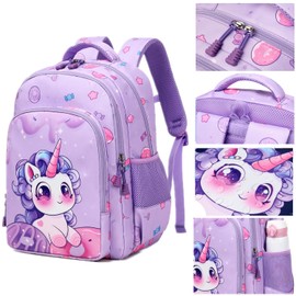 Jumpopack School Backpack Girls Backpack Teenager Girls School Bags Girls School Bag Set Children's School Bag, Purple pink, Kids Backpack