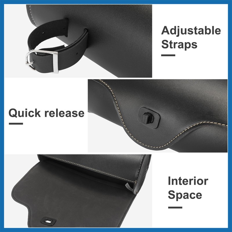 A ABSOPRO Motorcycle Handlebar Tool Bag Cycling Storage Bag Faux