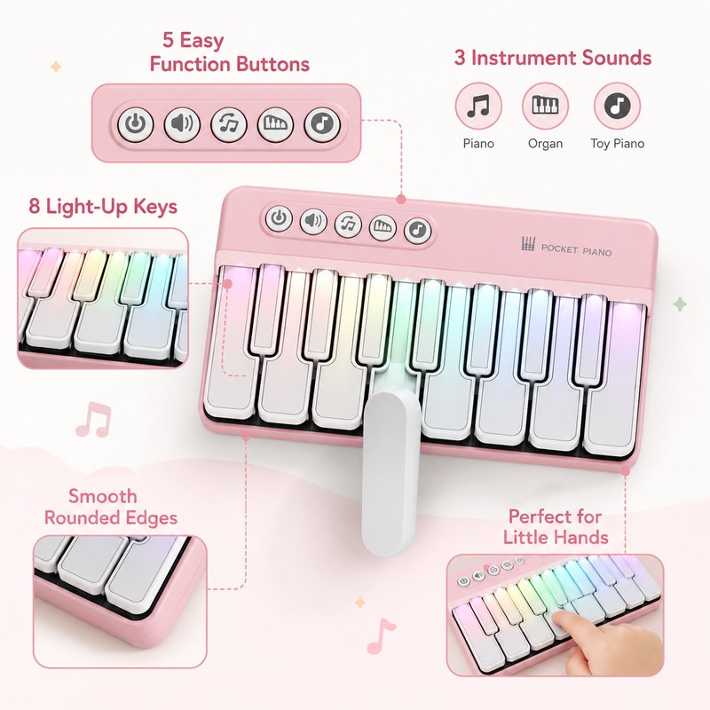 Kids Mini Piano Toy for Early Music Learning – Rainbow