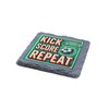 "Kick, Score, Repeat" Soccer-Themed Slate Coaster (slco-ds24-reprg)