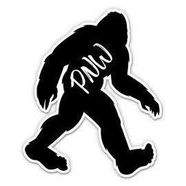 Squiddy Bigfoot PNW Pacific Northwest - Vinyl Sticker Decal for Phone, Laptop, Water Bottle (3" Wide)