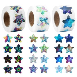 Zoyiancy 1500Pcs Star Stickers for Reward, Self Adhesive Reward Behavior Stickers, Multicolor Incentive Star Sticker Roll for Student Teacher Home Decal (24 Styles)