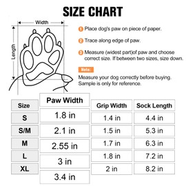 BEAUTYZOO Non Slip Dog Socks for Small Medium Large Dogs, Grip Dog Paw Protector for Hard Wood Floor Senior Old Dogs,Injury Protection to Prevent Licking 2 Pairs Socks Anti Twist for Hot/Cold Pavement